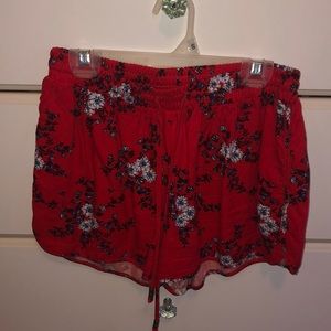 Flower embroidered shorts